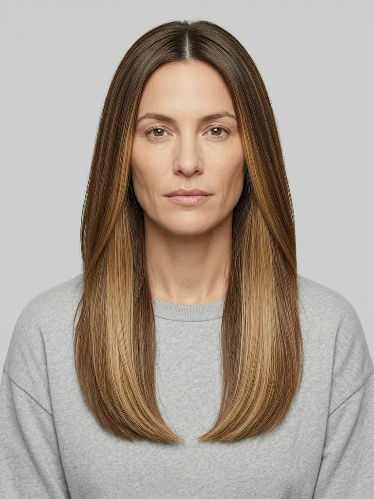 Balayage in Warmbraun – vorher